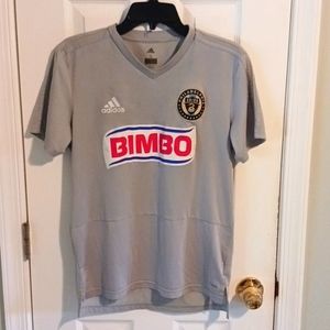 Adidas Philadelphia Union training jersey AS excellent cond grayw/logo climacool